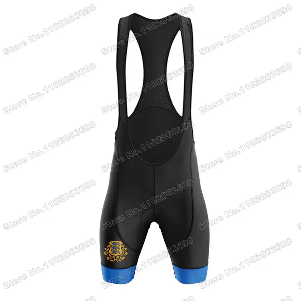Estonia National Team Cycling Jersey Set Summer Cycling Clothing Men Road Bike Suit Bicycle Bib Shorts MTB Riding Uniform