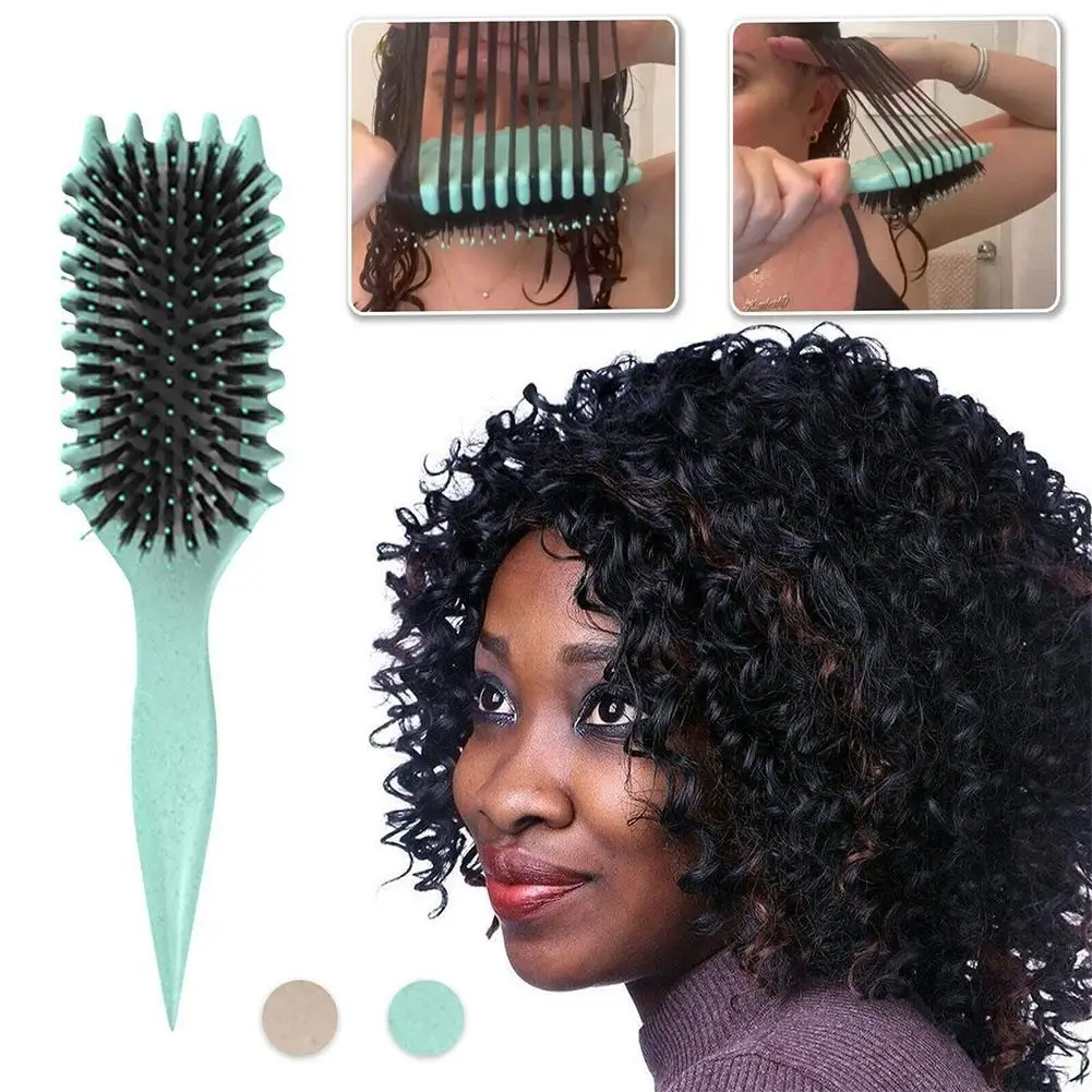 

Curly Hair Brush Bounce Curl Brush Boar Bristle Beard Comb Styling Detangling Brush For Women And Men