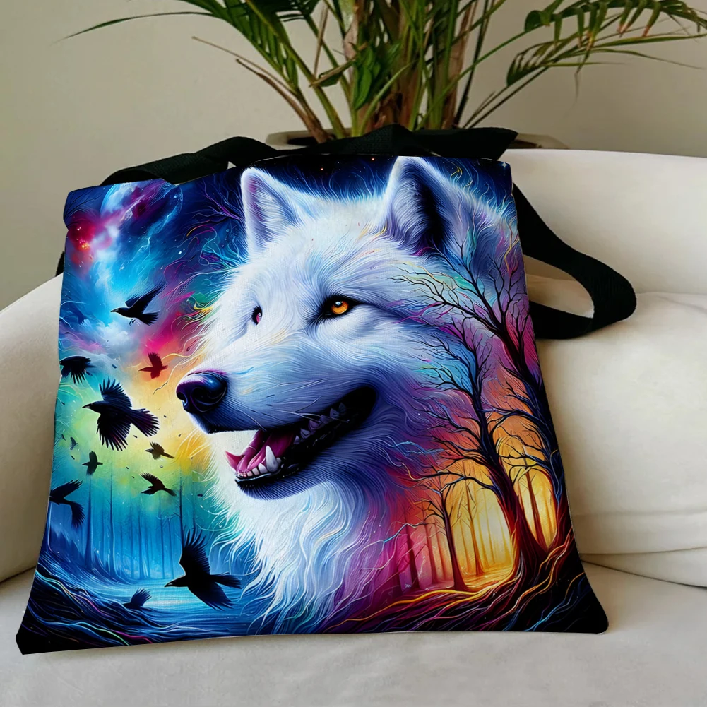 Linen Large Capacity Tote Bag for Shopping and Storage