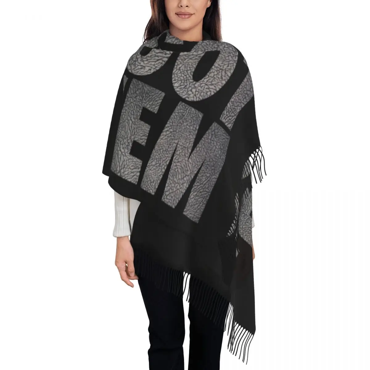 

Шарф унисекс с принтом на заказ, зимний теплый женский и мужской стиль