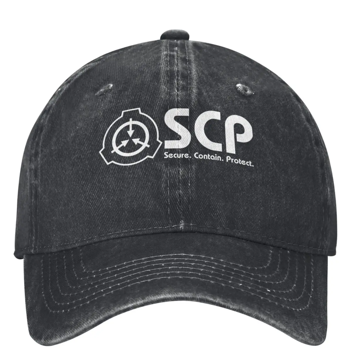 

SCP Foundation Washed Baseball Cap Logo Print Fashion Trucker Hat Spring Couple Women Tennis Skate Sun protection Baseball Caps