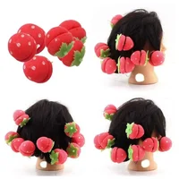 Strawberry Soft Foam Anion Bendi Hair Tools Curl Rollers Adhere To The DIY  Perm Styling