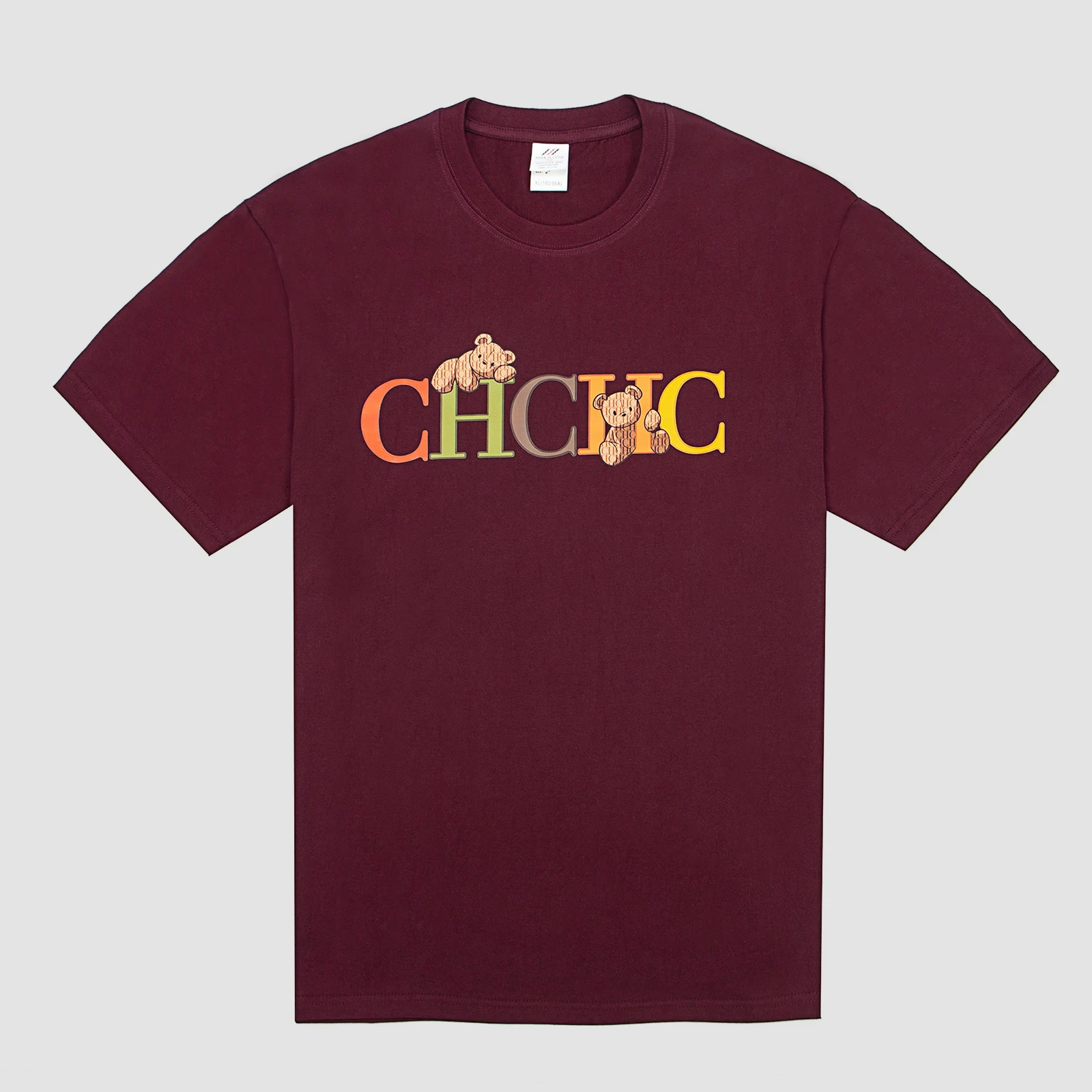 قميص نسائي CH بأكمام قصيرة من القطن الخالص ورقبة د...