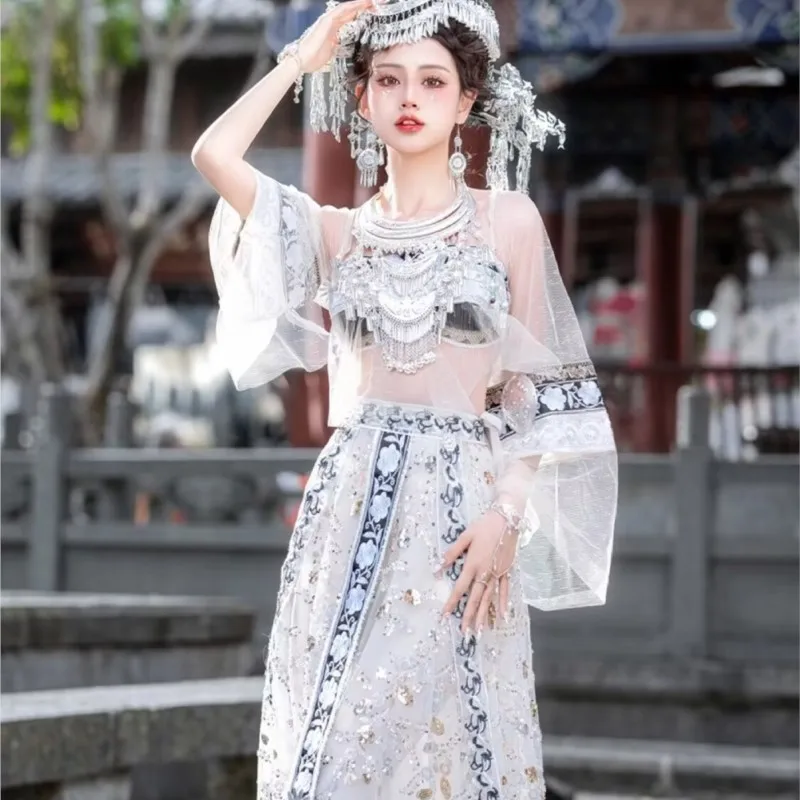

Miao' S Girl New Miao Costume Xishuangbanna Yunnan Dali Trip Shoot Ethnic Style Studio Photography Clothes