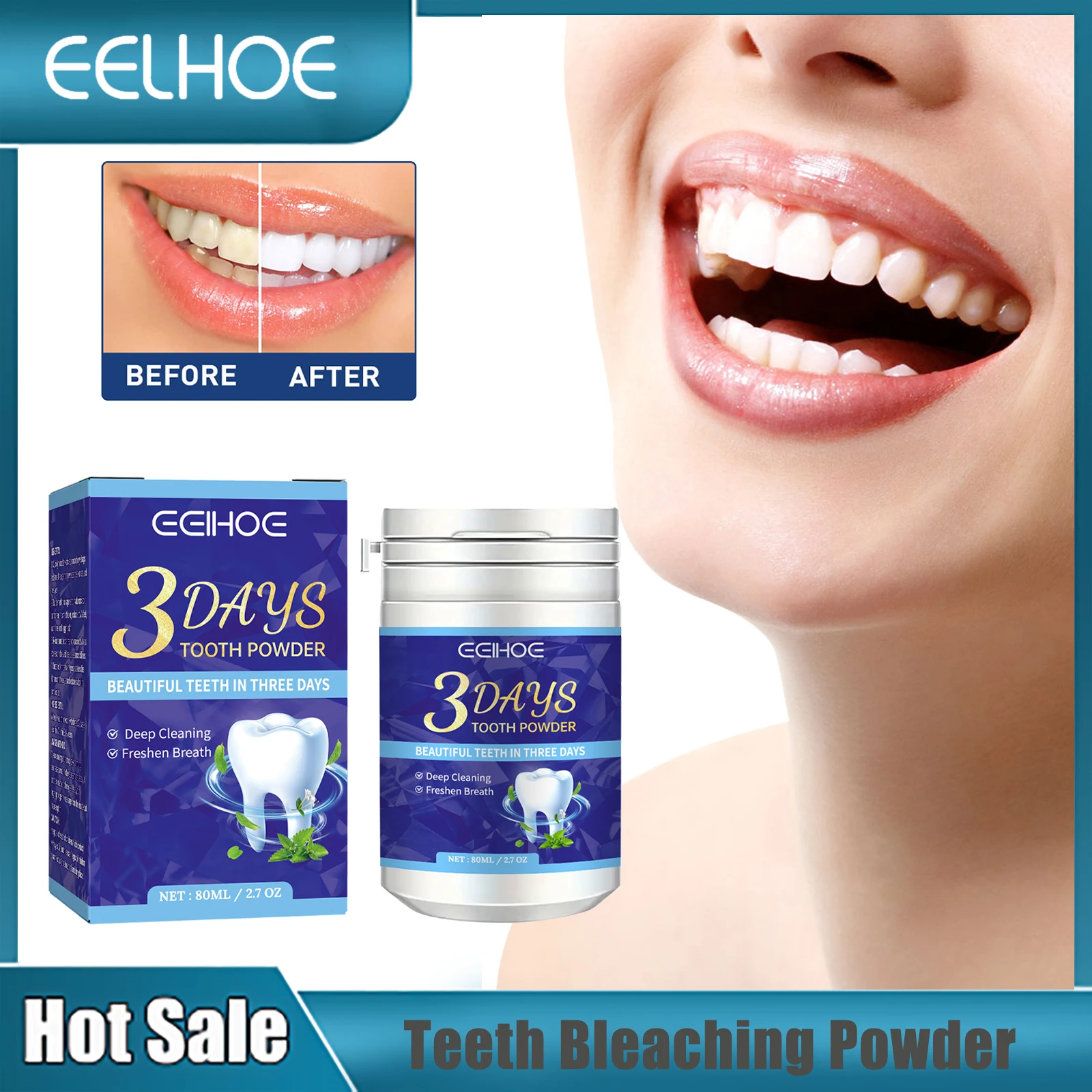 Teeth Whitening Powder Improve Dental Plaque Remove Protect Gum Oral Hygiene