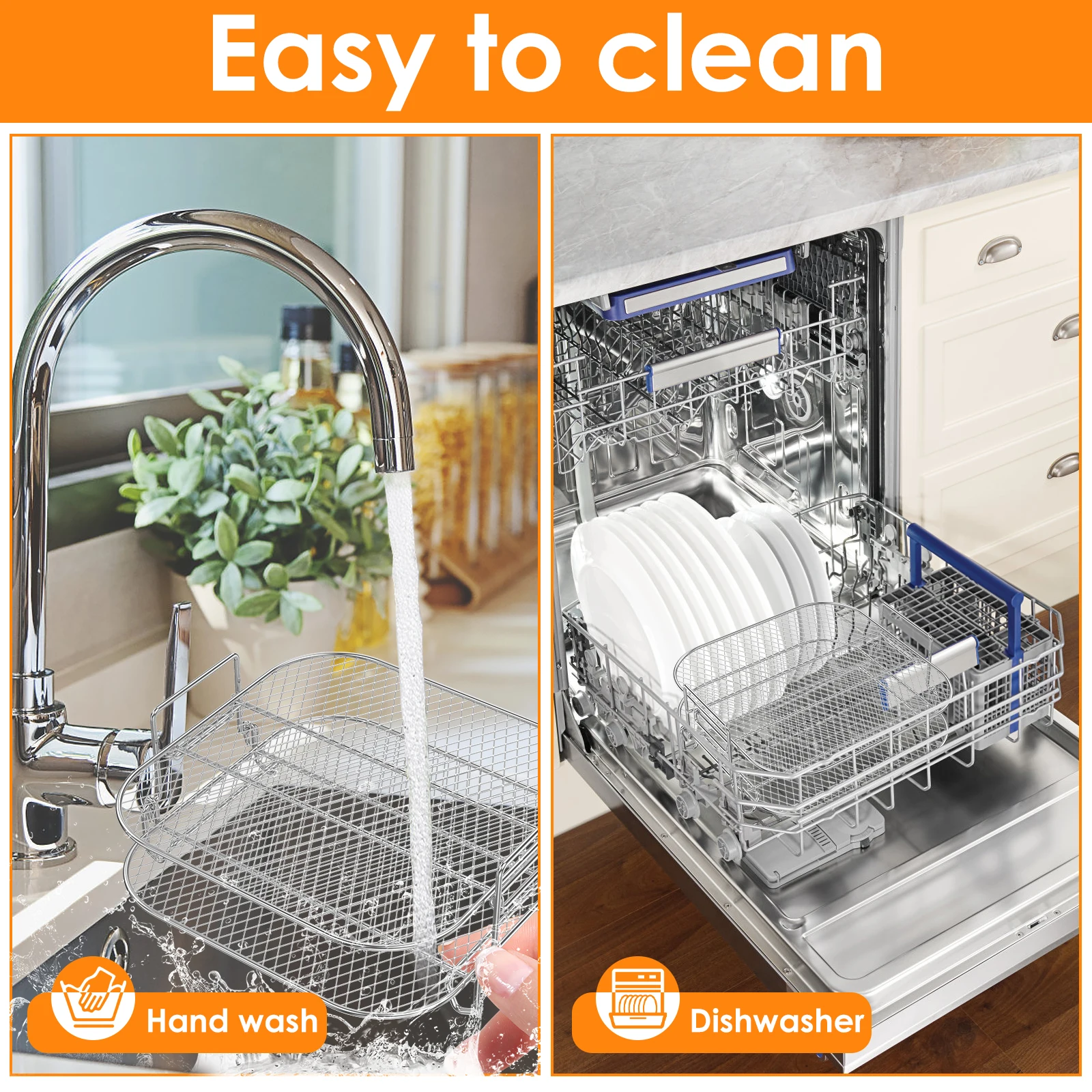 Air Fryer Rack Stackable Grills Skewer Racks Air Fryer Universal Accessories Stainless Steel Meat BBQ Holders for Baking Cooking