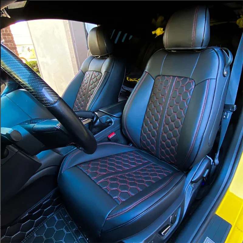 Coprisedili FREESOO Per Ford Mustang Coupé 2015-2024 – Pelle Nappa, Impermeabili, Set 10 Pezzi