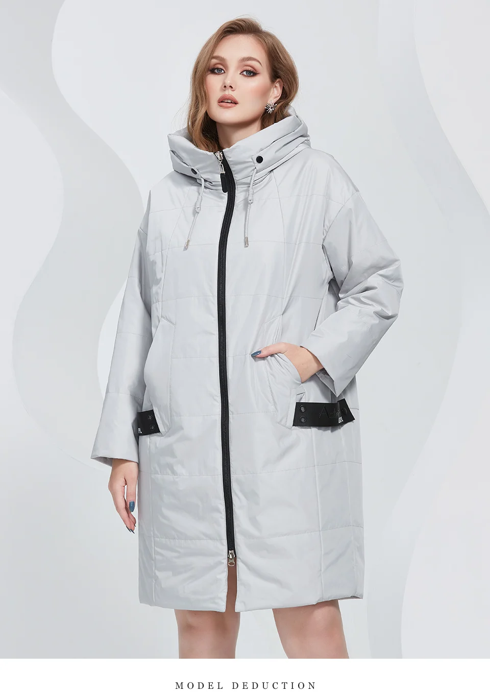Astrid 2022 Spring Women Parkas Oversize Long Loose Padded Down Coats Hooded Women's Jacket Fashion Outerwear Quilted AM-7561