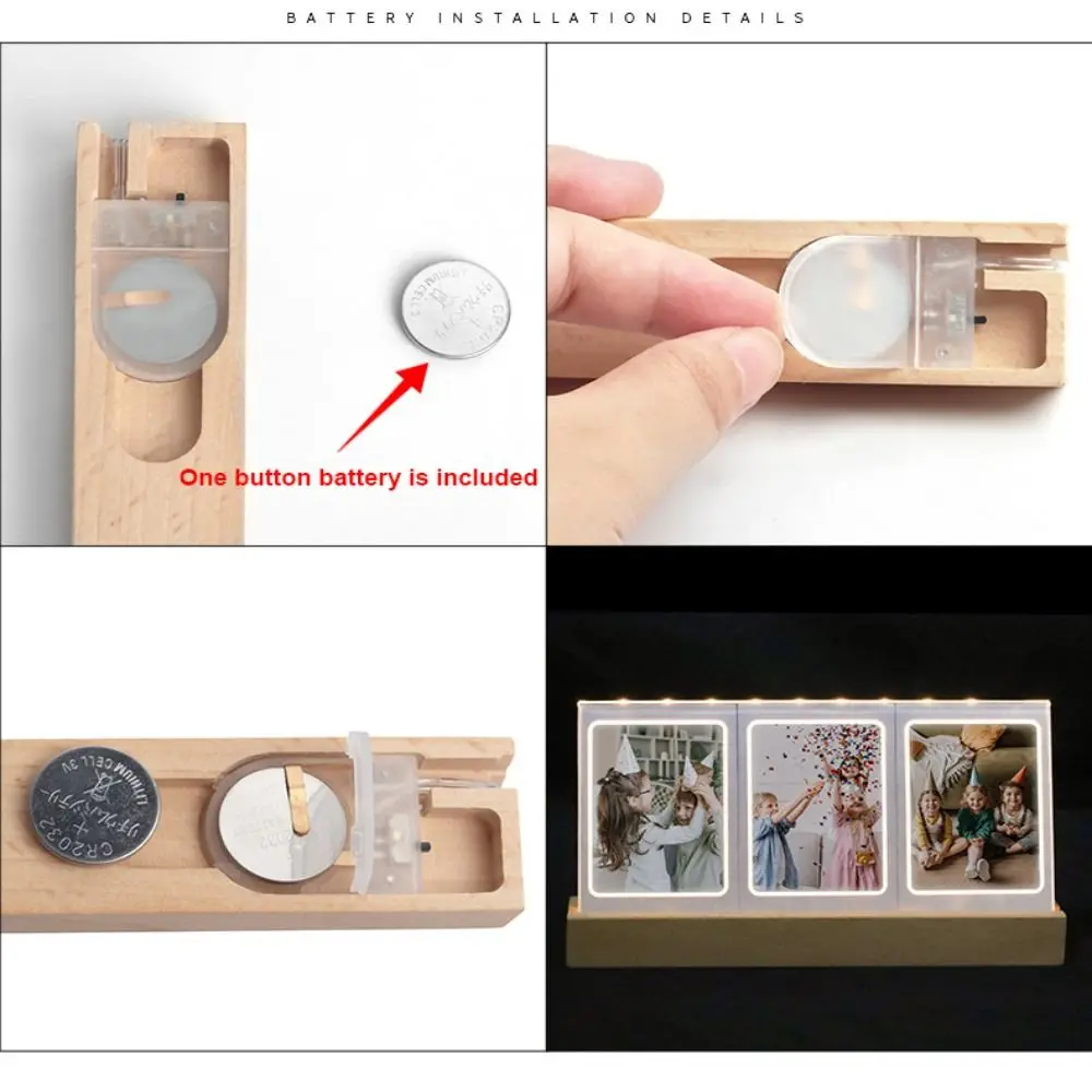 Acrylic Instant Camera LED Photo Frame - 3-in-1 Transparent Picture Holder and Home Decor
