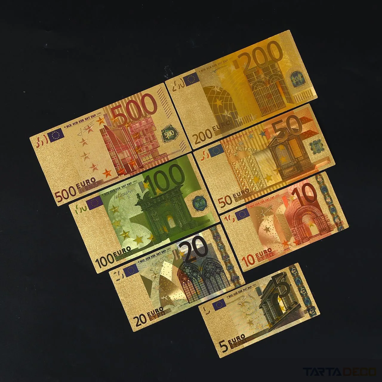 Fake Euro Banknotes Commemorative Notes 24K Gold Plated Euros Money Gold Foil High Quality Gifts Collection Decoration Wholesale