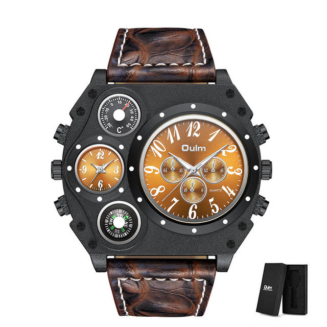 Mens 2022 OULM New Creative Big Dial Top Brand Luxury Casual Quartz Men's Watch Clock Male Sport Waterproof Watch