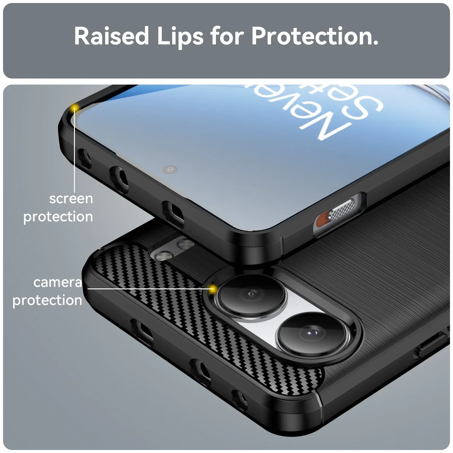Luxury Carbon Fiber Silicone Rugged Armor Soft Cover for Business Professionals