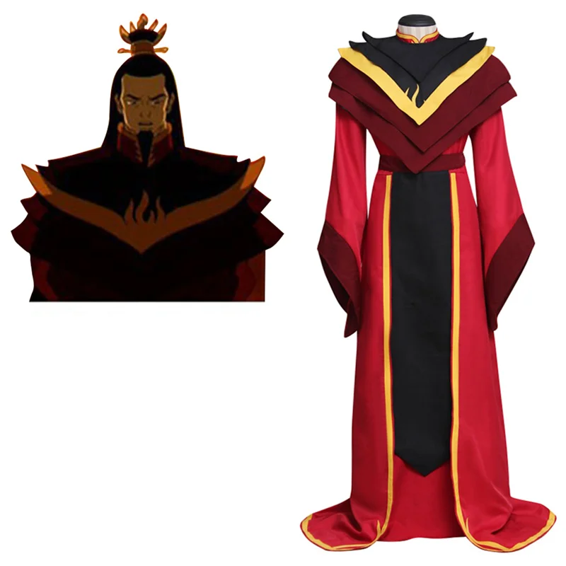 

Avatar The Last Airbender Fire Lord Ozai Cosplay Costume Fire Lord Ozai Red Uniform King Set Halloween Party Outfits