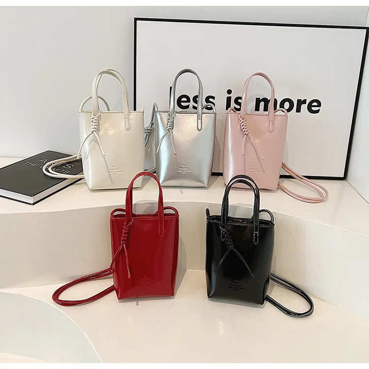 Mini PU Leather Crossbody Bag - Womens Korean Fashion Shoulder Handbag