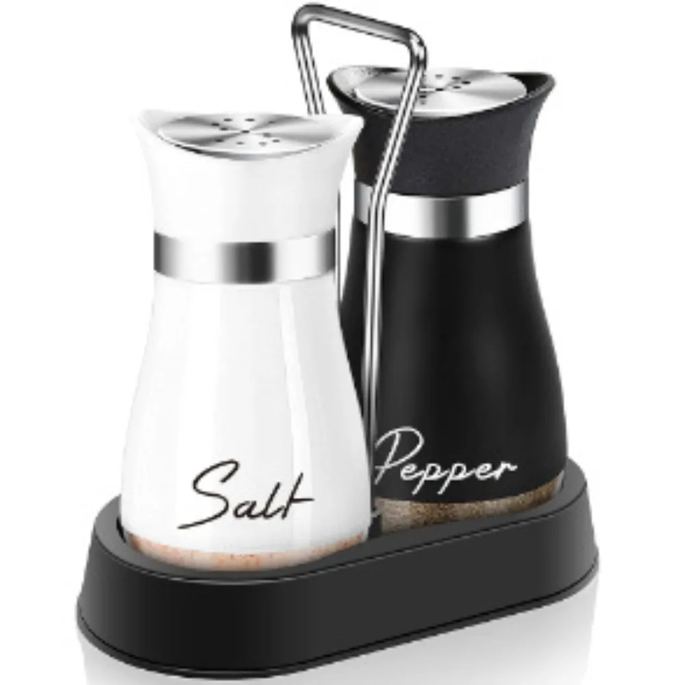 Glass Spice Bottle Adjustable Refillable Salt and Pepper Shakers with Shelf Spice Dispenser Pour Holes Kitchen Gadget 2pcs spice jar seasoning jar spice dispenser seasoning bottle