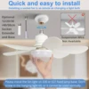 20.5in Ceiling Fan Light with Remote, 40W Socket Fan with LED, E27 Cordless Screw Electric Fan for Kitchen, Bedroom, Small Rooms 5