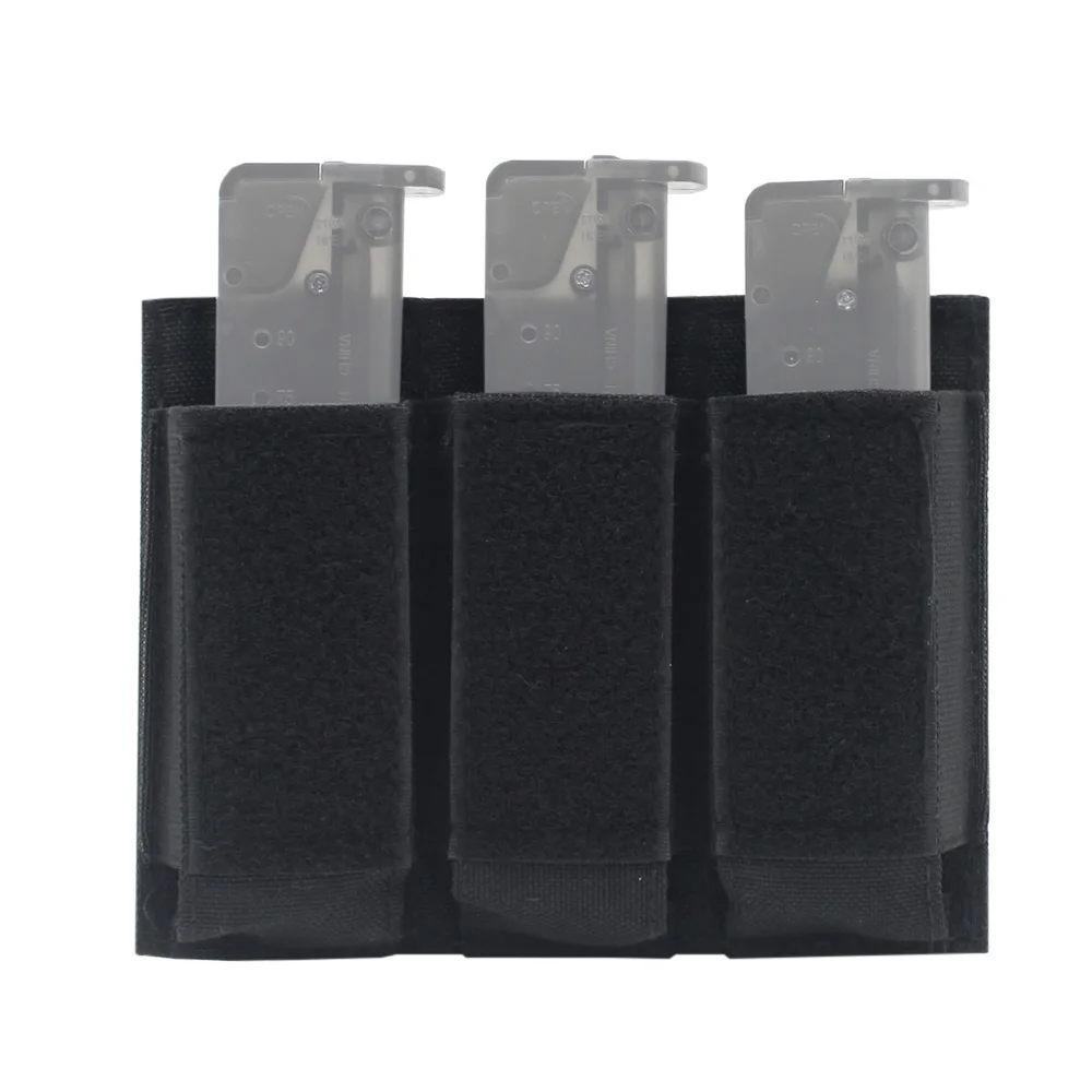 Tactical Pistol Triple Magazine Pouch Military Airsoft 9mm Molle Mag