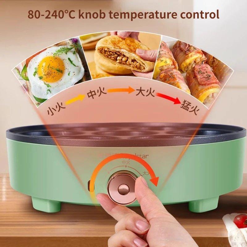 Electric Skillet Seven Holes 220V Egg Frying Pan Commercial Plug-in Medical Stone Non-stick Material Fried Eggs Machine блинница 4