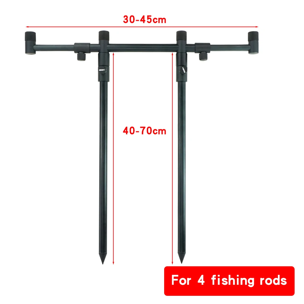 Hirisi Tackle Aluminium karper hengel Pod Set Bank Sticks en Buzz Bar voor 3 hengels (40-60