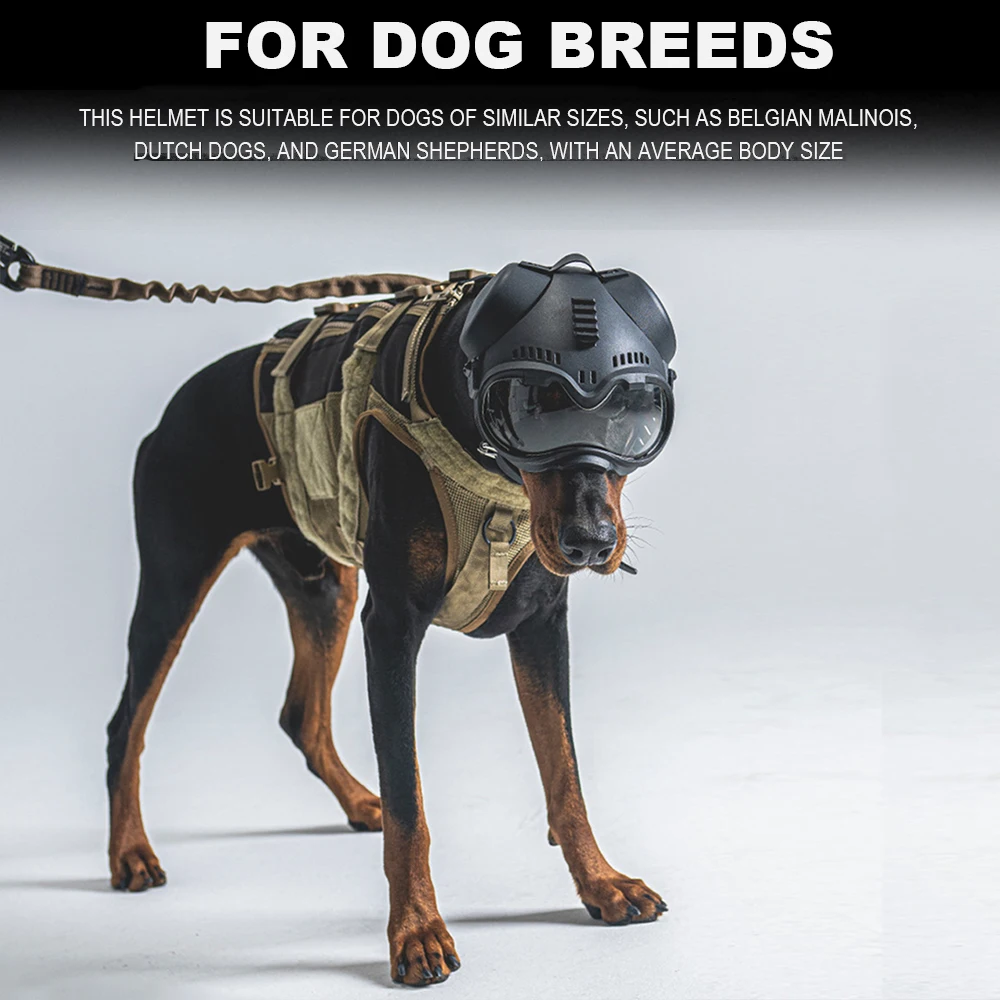 Tactical Dog Military Hunting Training K9 Helmet, Large Dog Patrol