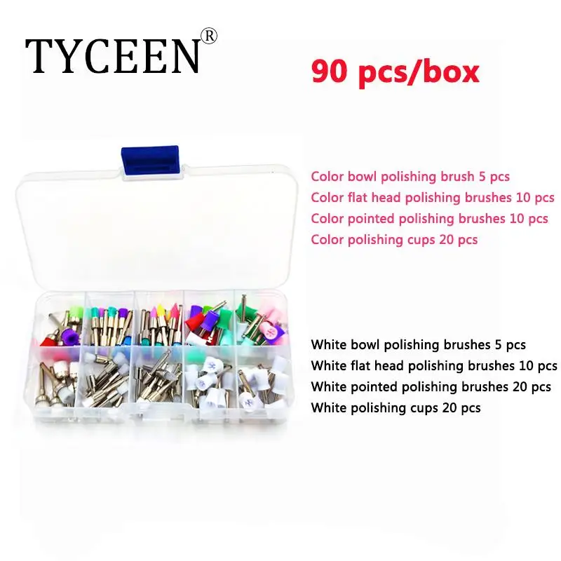 90pcsboxDentalPolishingCupSetWhiteColorFlatSharpBowlShape