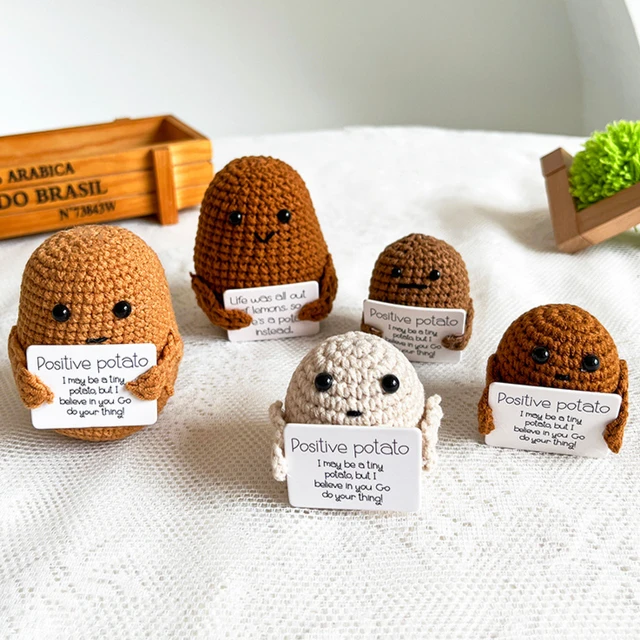 New Positive Cute Potato Home Room Decor Mini Handmade Plush Ornament  Knitting Wool Yarn Doll Birthday Gifts Room Decorations - AliExpress