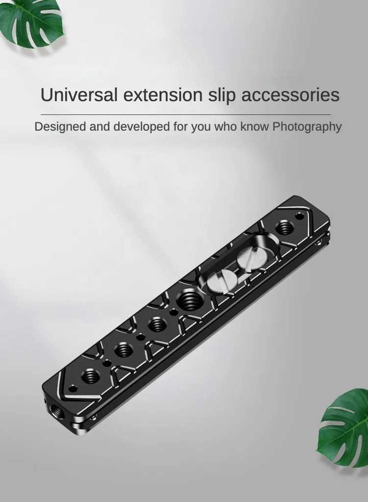 120mm Cheese Bar Plate 1/4" 3/8" ARRI Position Holes for Camera Cage Rig Quick R