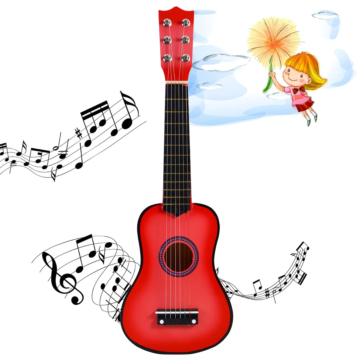 

Inch Acoustic Guitar Small Size Portable Wooden Guitar for Children Kids (Red)