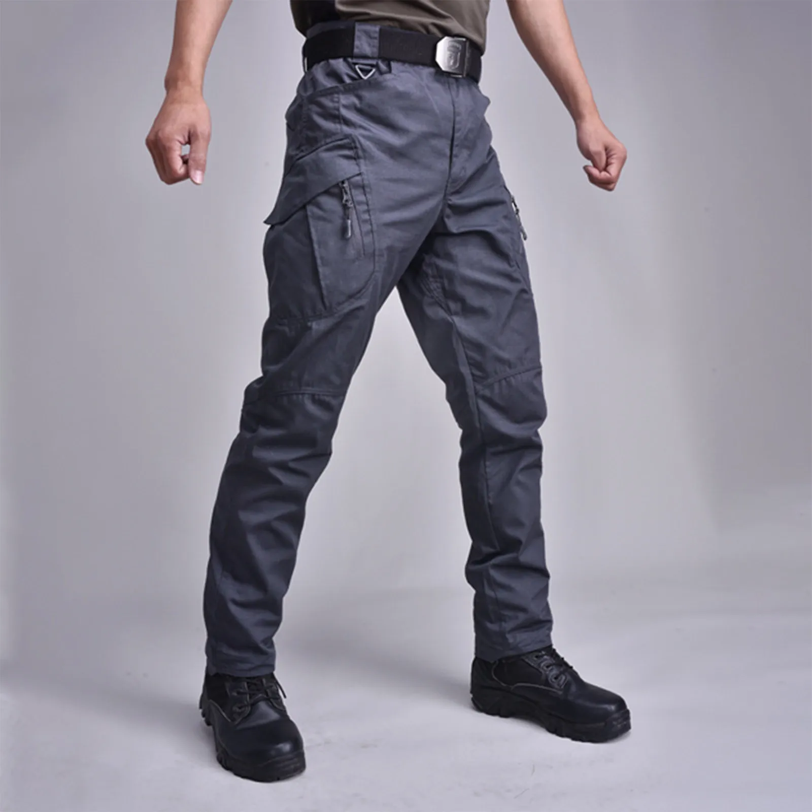 

Брюки-карго мужские в стиле милитари, износостойкие свободные спортивные штаны, повседневные прямые боевые армейские рабочие брюки со множеством карманов