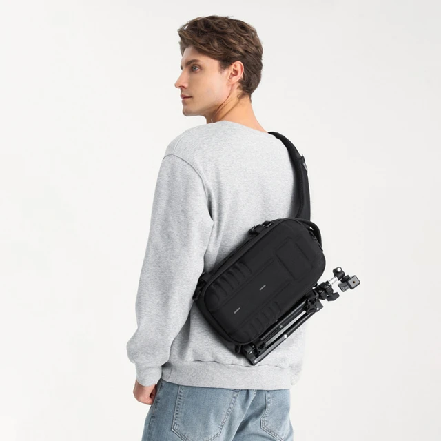 Zaino Monospalla Uomo Impermeabile - Borsa A Tracolla Antifurto Per Sport E Viaggi - Foto 4