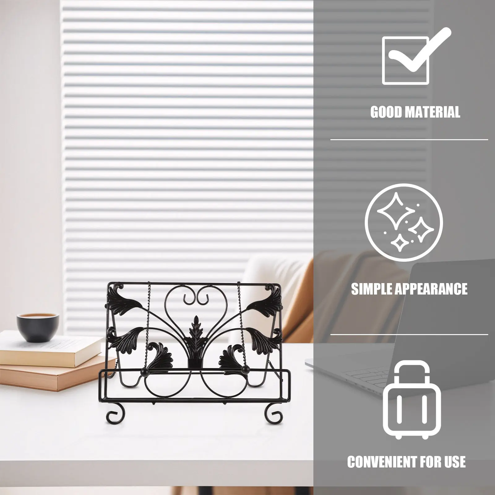 메탈 키친 요리책 디스플레이 스탠드 북 홀더 요리책 거치대 무게추 체인 빈티지 요리책 정리대