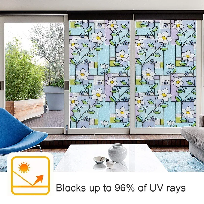 Window Privacy Film Stained Glass Static Cling Non - Temu - Foto 3