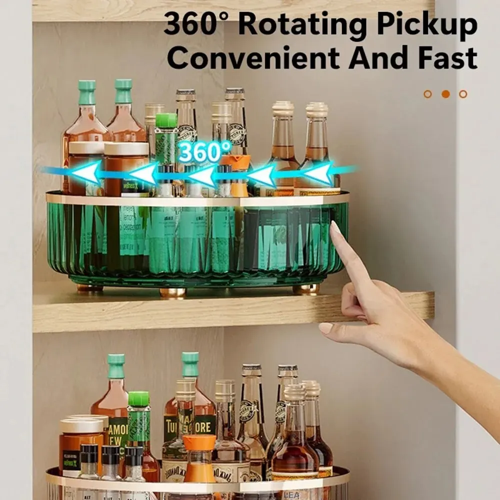 Spice rack Rotating Tray Spice Rack Pantry Cabinet Turntable Base Storage Bin Kitchen Organizer for Seasoning Cosmetic Storage