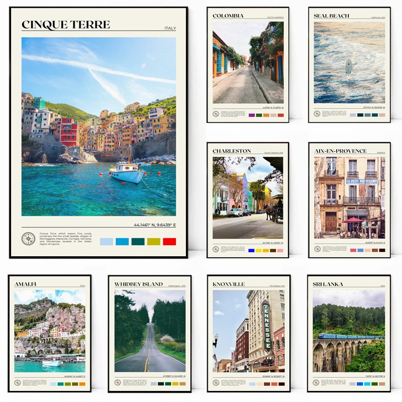 World Landscape Tourism Poster City Landscape Paris American Sudcoreano Canvas Printing Wall Art Decoration Home Room Decor