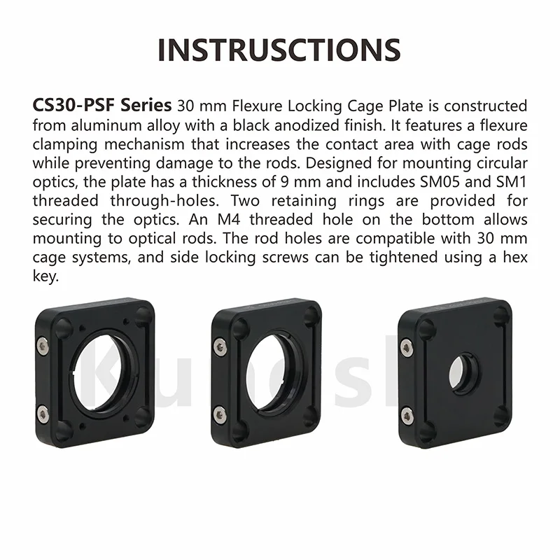 CS30-PSF 시리즈 30mm 플렉스처 잠금 케이지 플레이트 ? CP08