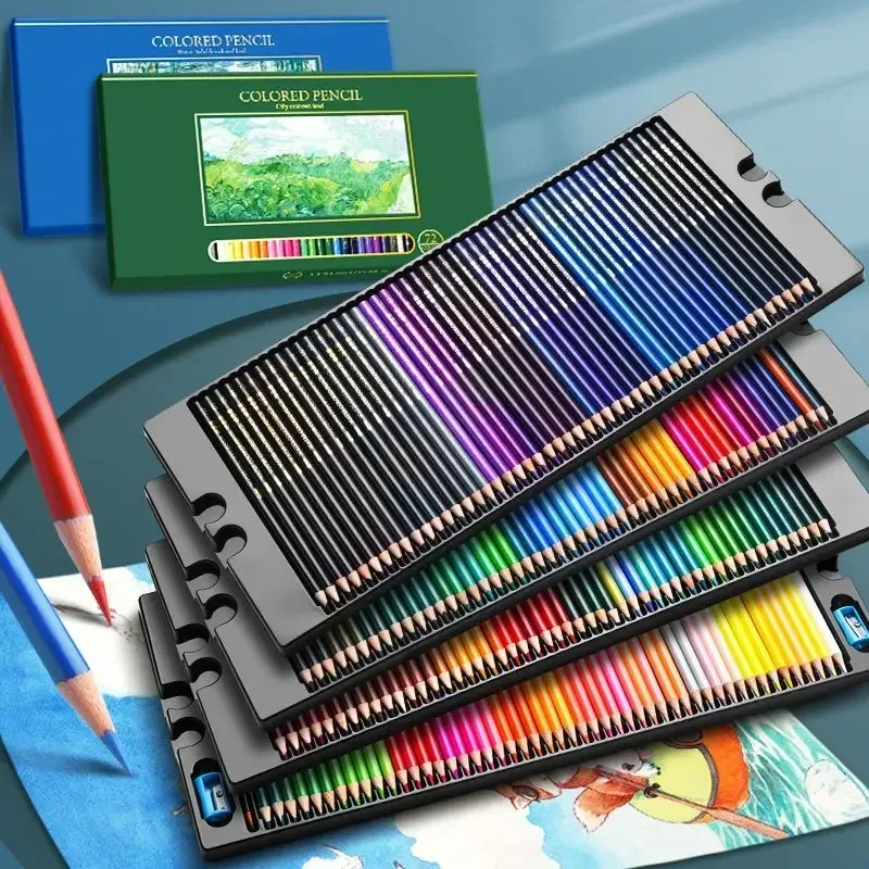 Set di 36 mate colorate professionali a olio, con scatola di latta