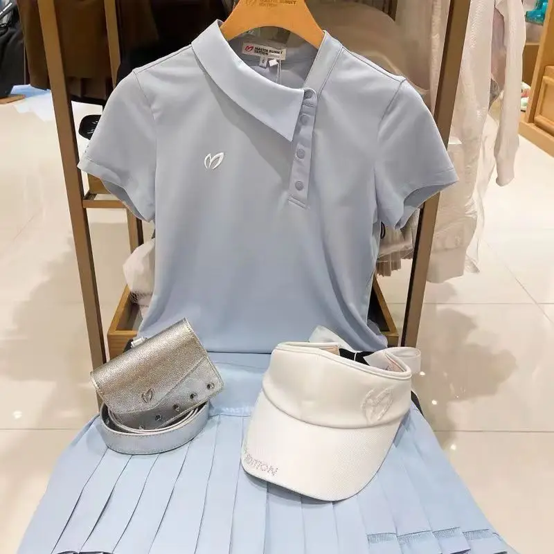 

Golf Women's Clothing 2023 Summer New Women's Slim Fit Sports Polo Shirt Golf Short Sleeve T-shirt