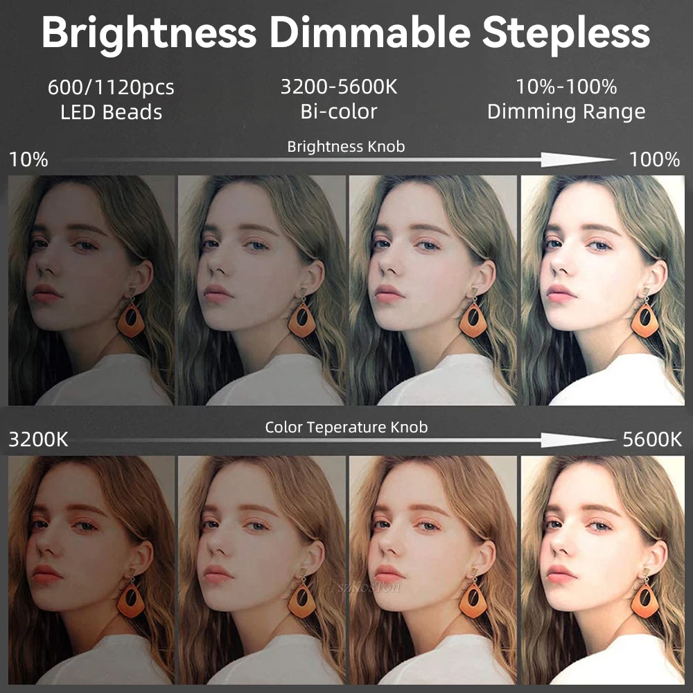 Lâmpada de iluminação LED para estúdio fotográfico,