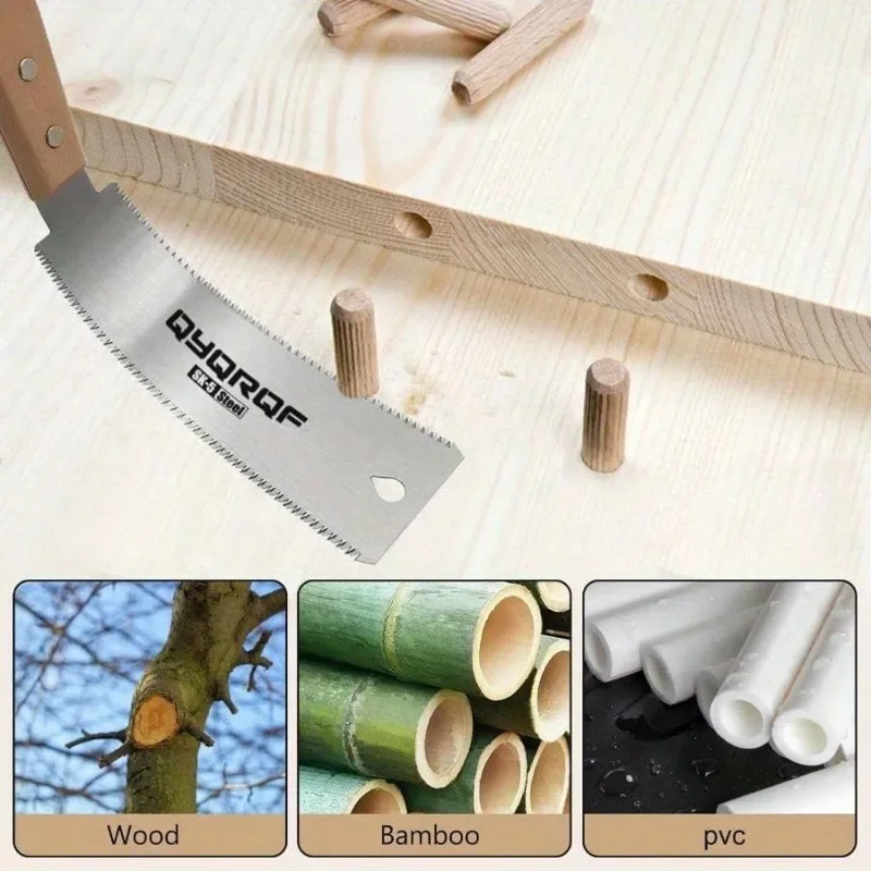 1PC 6 Inch Mini Hand Saw Japanese Pull Saw with Double Edges 15/17 TPI Flush Cut for Woodworking DIY Projects