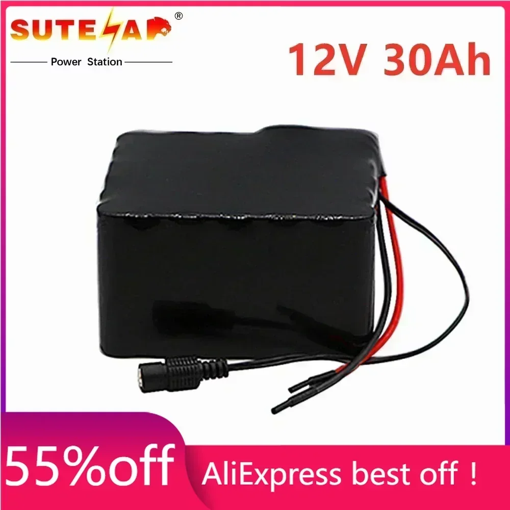 

Aleaivy 12V 30Ah 3S10P 11.1V 12.6V Lithium Battery Pack for Inverter Xenon Lamp Solar Street Light Sightseeing Car Etc + charger