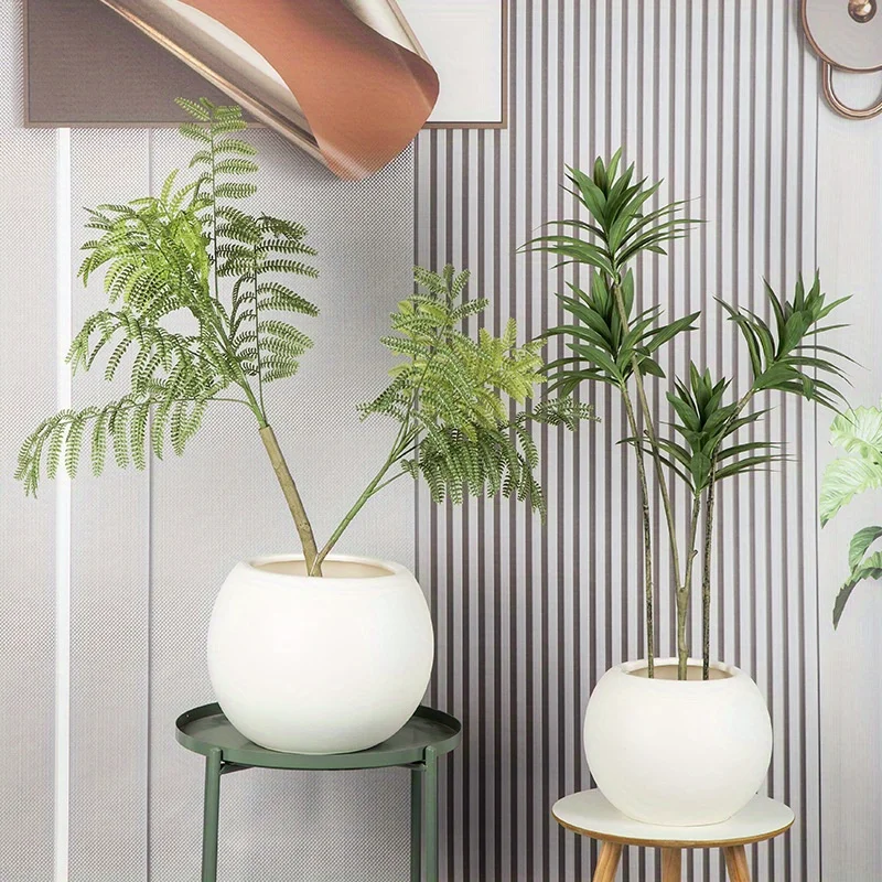 Indoor Outdoor Round Flower Pots, Lightweight Unbreakable Plastic Planters for Garden,  Balcony & Home Flower Planting - 5