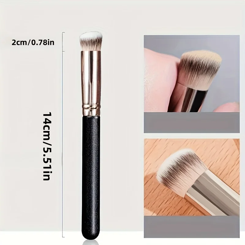 Oval Kabuki Brush - Airbrush Finish Foundation Tool for Liquid/Cream/Powder, Vegan & Cruelty-Free (Beginners & Pros)