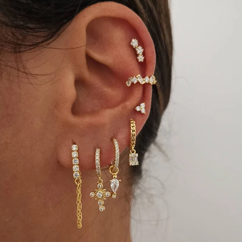 Isueva banhado a ouro brincos de argola set para mulheres retro boho piercing algemas de orelha stud drop dangle brincos 2023 acessórios de jóias