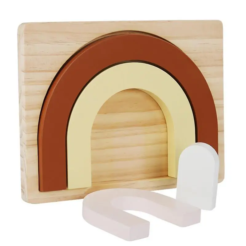 

Радужная игрушка для укладки изогнутая Радужная игрушка Уникальный безопасный Радужный штабелер строительные блоки деревянная Радужная развивающая игрушка забавная для