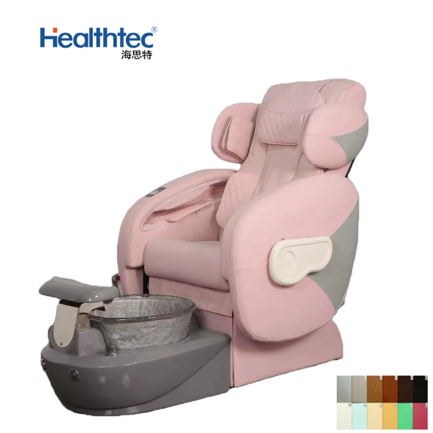 OEM Pink Beauty Salon Furniture Remote Control Pedicure Chair with Back Shiatsu Seat Vibrating Massage for Girls No Plumbing