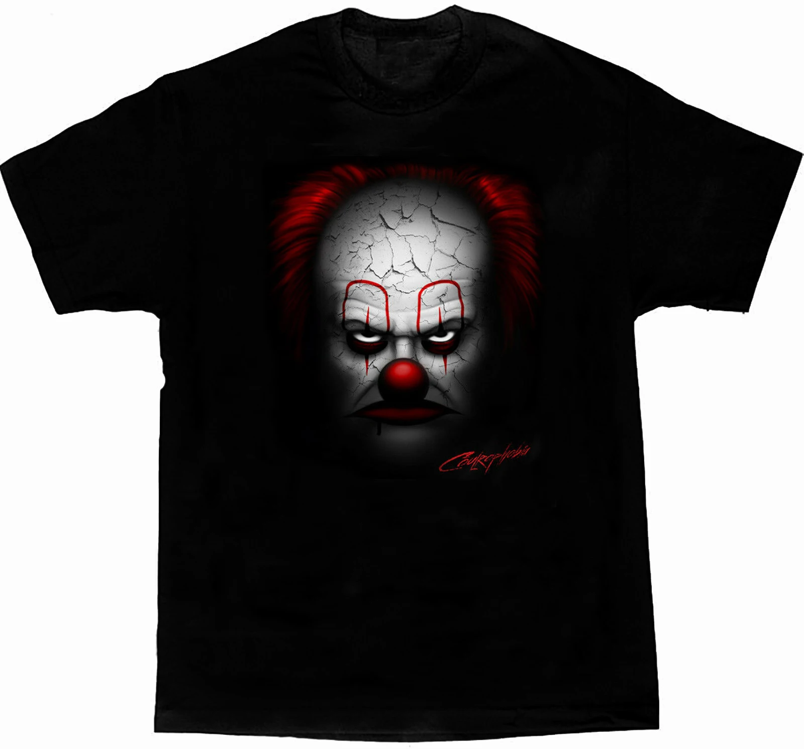 

Creepy Evil Clown Horror Movie Scary Halloween Gift T Shirt 100% Cotton Short Sleeve O-Neck Casual T-shirts Loose Top Size S-3XL