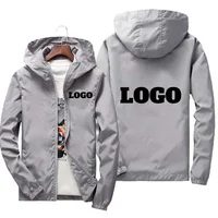 Veste d'automne avec Logo de marque personnalisé pour homme, coupe-vent chaud et imperméable, vêtements décontractés, grande taille 6Xl, vert, noir, rouge, pour l'extérieur 5