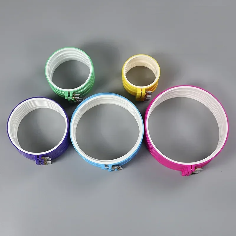 1PC Embroidery Hoops 12-27cm Round Cross Stitch Rack Plastic Embroidery Hoop Frame Rings for DIY Cross Stitch Sewing Craft Tools