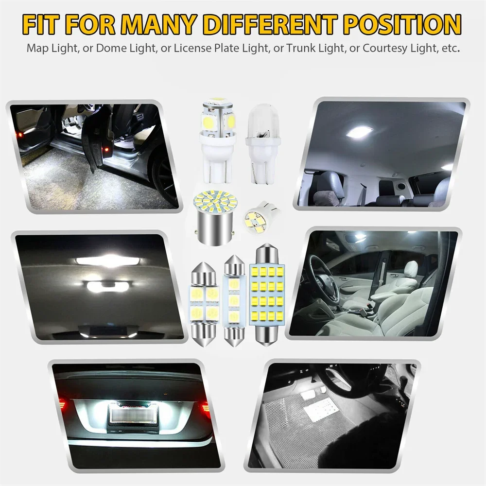 42PCS ڵ LED Ʈ ŰƮ T10   DC 12V ȭƮ 6000K ׸    Ʈũ ȣ  ü