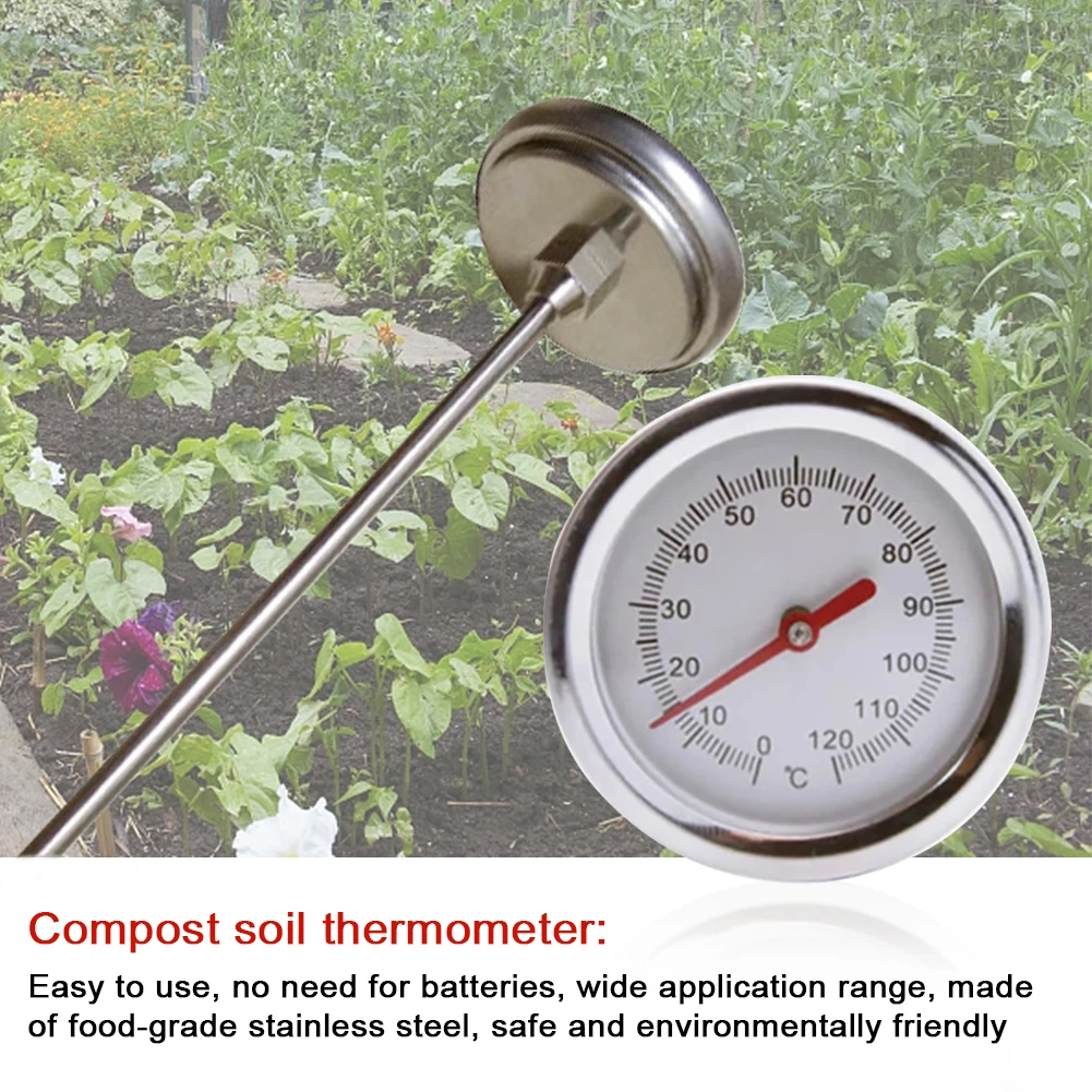 Yieryi Specialized Stainless Steel Compost Soil Thermometer No Batteries  Required To Detect Garden Lawn Temperature - AliExpress
